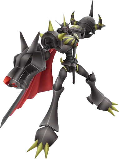 Omegamon Zwart full-body artwork